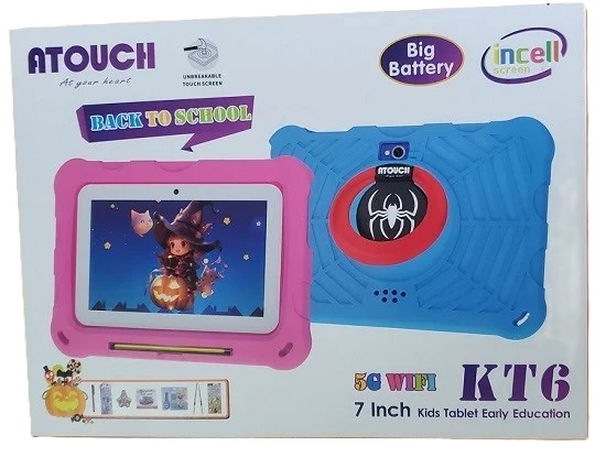 ATOUCH KT6 Children Tablet, 7 Inches With Incell Screen, 5G WIFI, 8GB RAM+256GB ROM