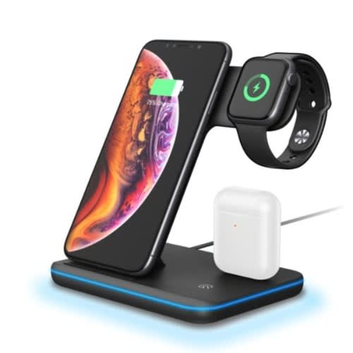 Azeada 3-in-1 PD-W8 Dual Plate 15W Folding Wireless Charger Kit