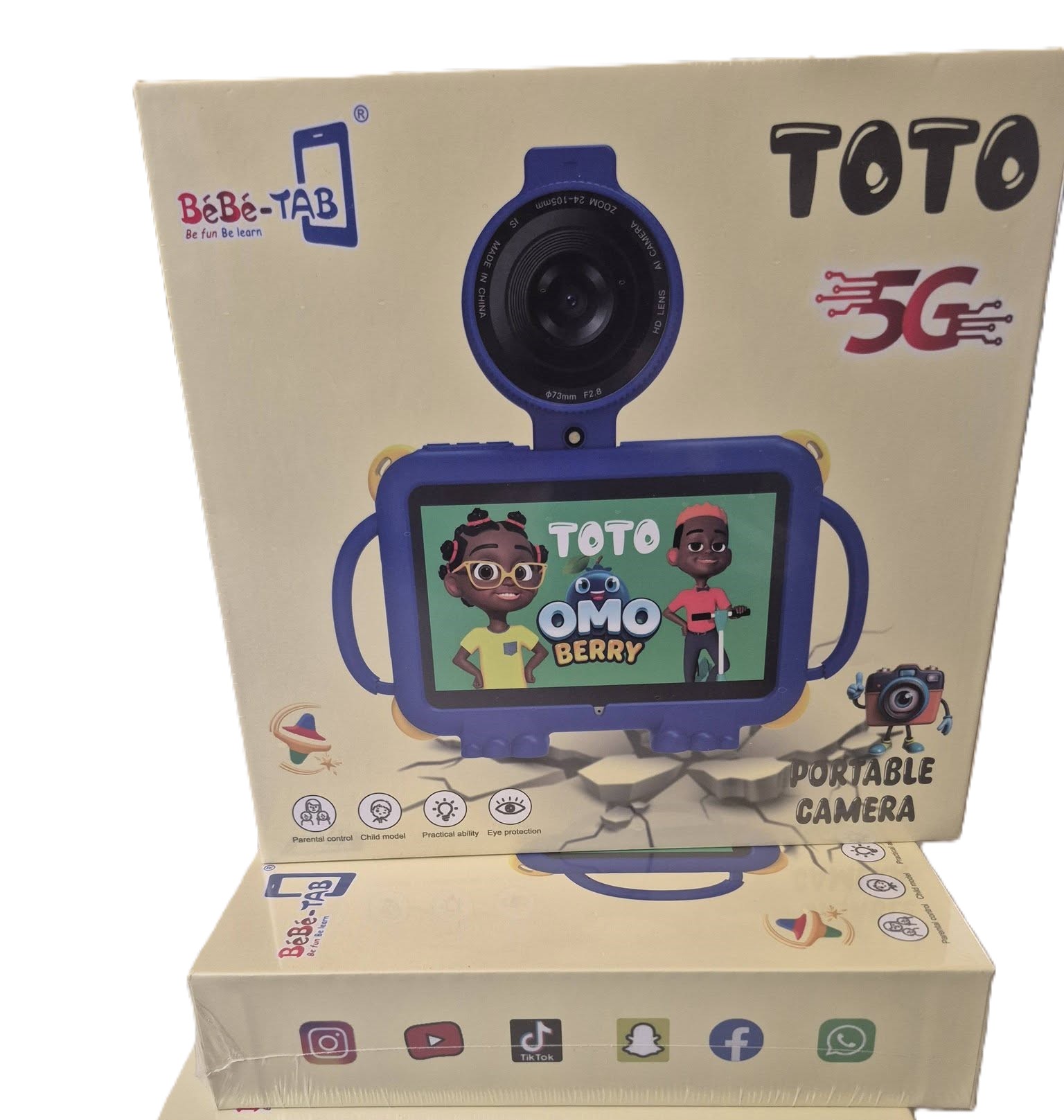 BeBe-TAB TOTO Children Tablet, 6GB RAM+256GB ROM, With 5G & Portable Camera