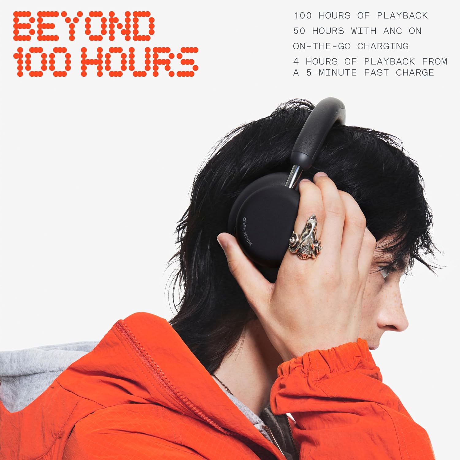 CMF by NOTHING HEADPHONE PRO, Wireless Headphone, Active Noise Canceling, Bluetooth 5.4 - Black