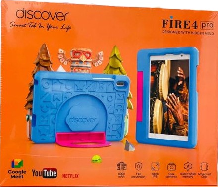 DISCOVER FIRE4 PRO TABLET, Dual Camera 8GB 512GB Memory Advanced Chip