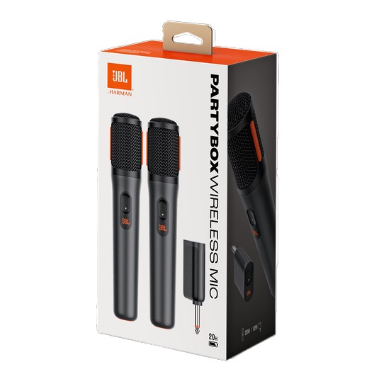 JBL PartyBox Wireless Mic, Up To 20 Hours Playtime of Microphone & 12 hours Playtime of Dongle