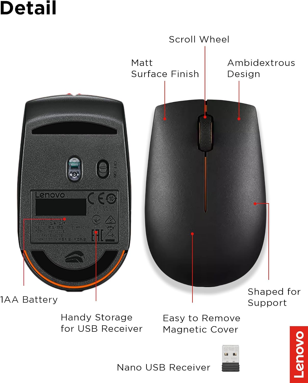 Lenovo 300 Wireless Compact Mouse