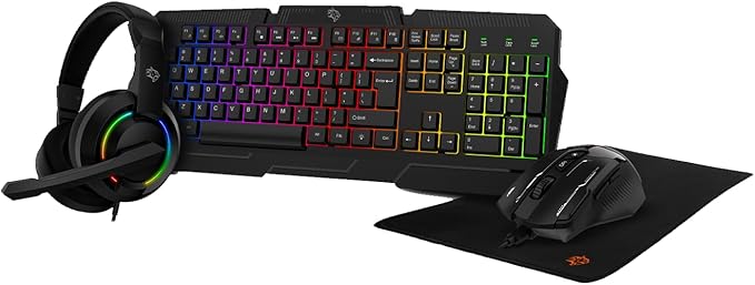 PORODO PDX 221 Ultimate Gaming Kit, 4-in-1 Combo With Keyboard, Headphone, Mouse & Mouse Pad - Black