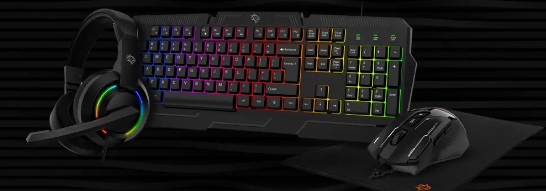 PORODO PDX 221 Ultimate Gaming Kit, 4-in-1 Combo With Keyboard, Headphone, Mouse & Mouse Pad - Black