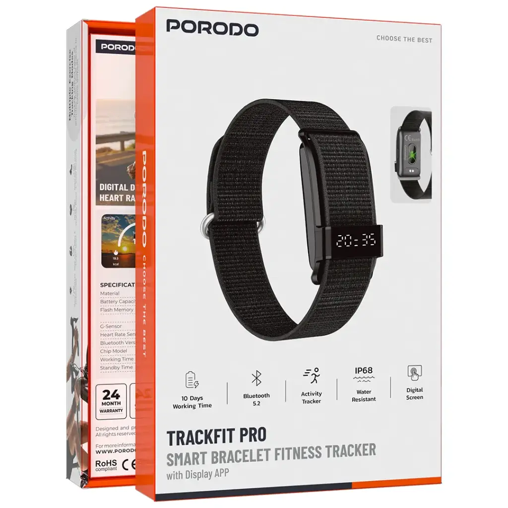 Porodo Trackfit Pro Smart Bracelet Fitness Tracker